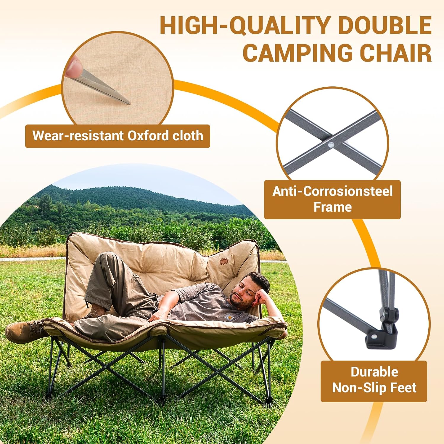 Butterfly chair extra large thick comfortable camping chair portable folding chair heavy duty seat