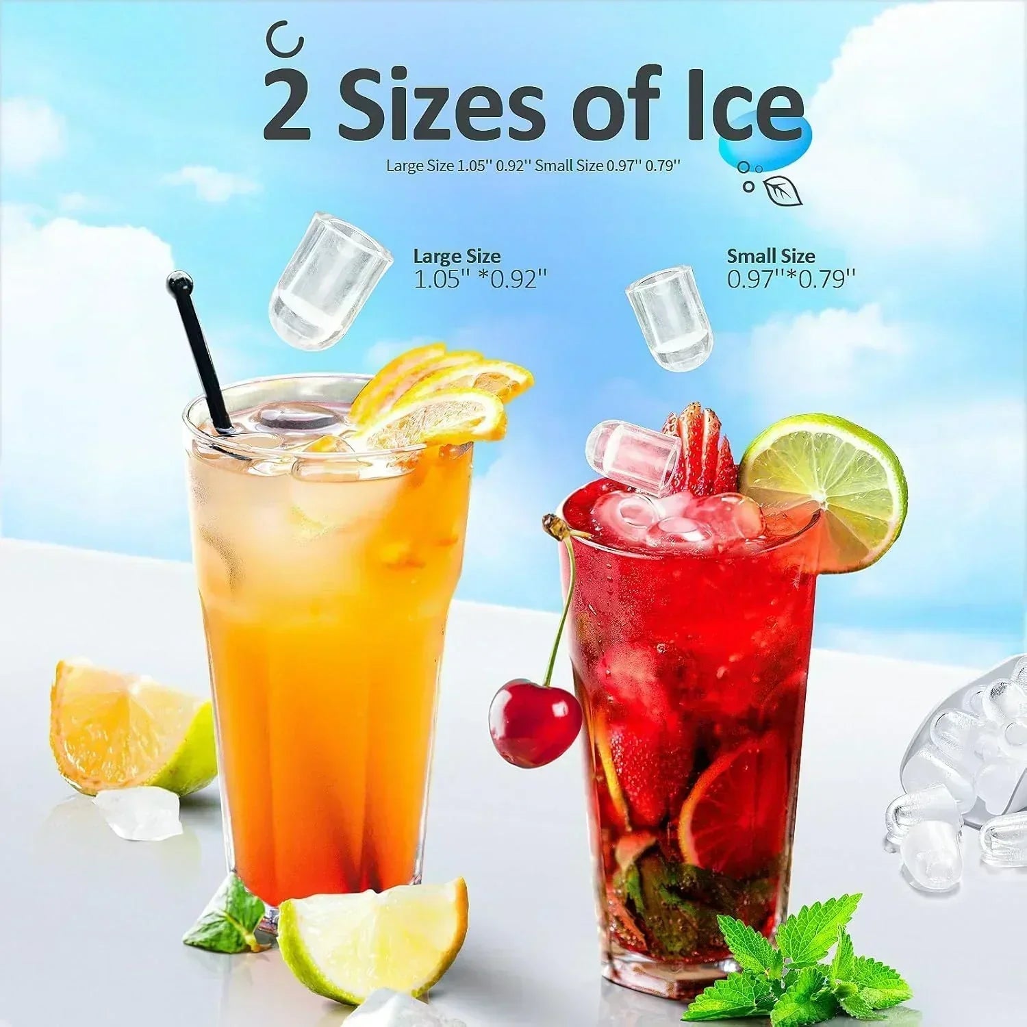 Nugget Ice Makers Countertop Pebble Ice Machine with Chewable Pellet Ice Self-Cleaning