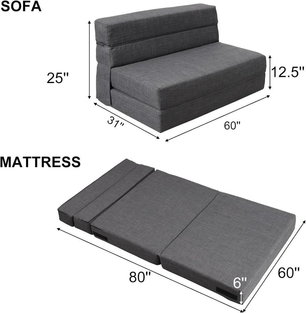 60 inch pull out sofa bed memory foam sofa with 2 pillows futon bed guest bed and pull out sofa