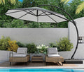 LAUSAINT HOME Outdoor Patio Umbrella with Base included 11 FT Deluxe Curvy Cantilever Umbrella