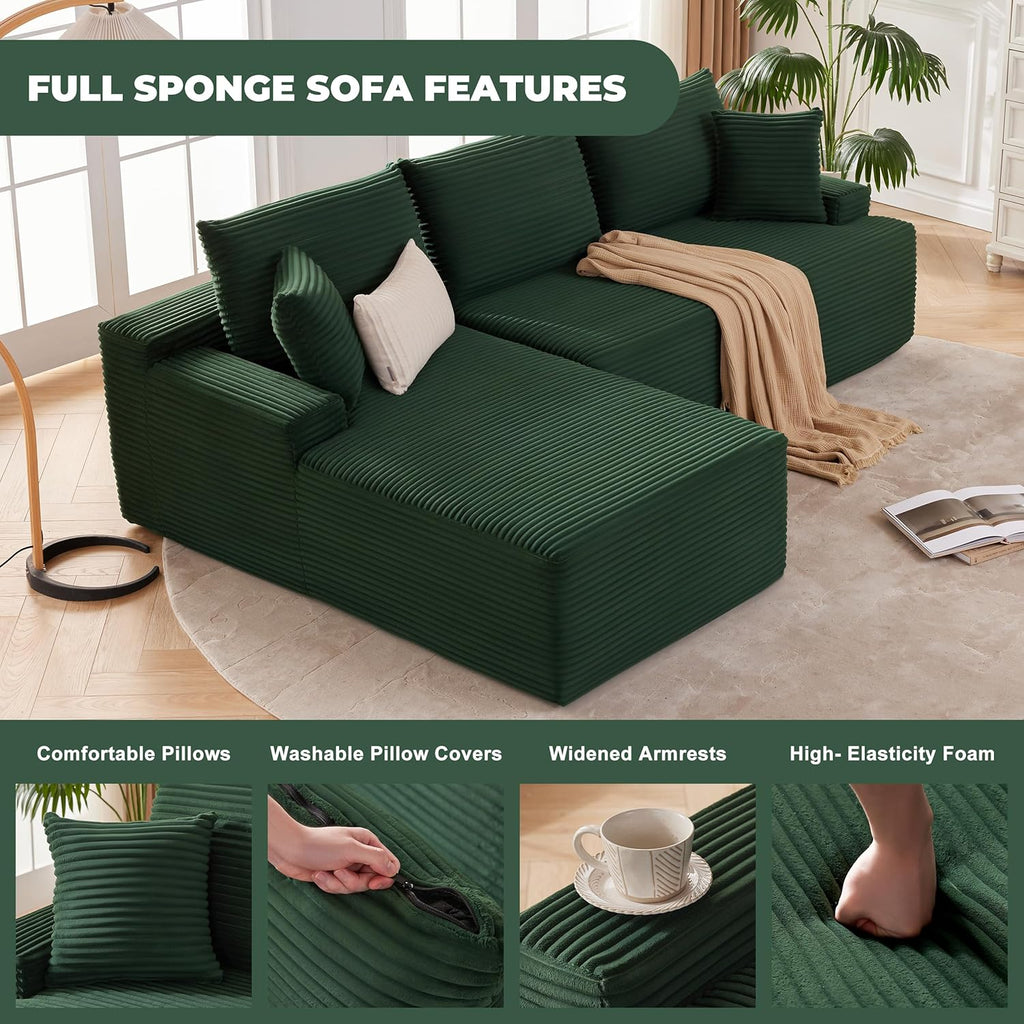 110-inch cloud sofa boneless sofa in the living room modular sofa with deep seats