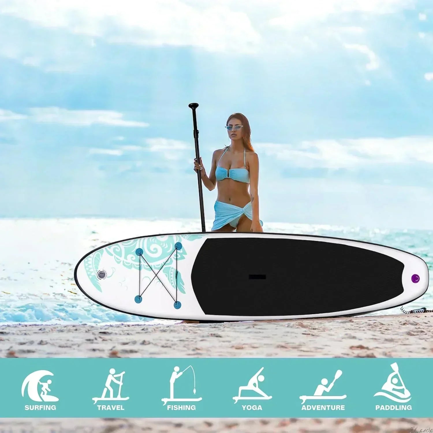FunWater Inflatable Stand Up Paddle Board Premium SUP Paddle Accessories EVA Deck