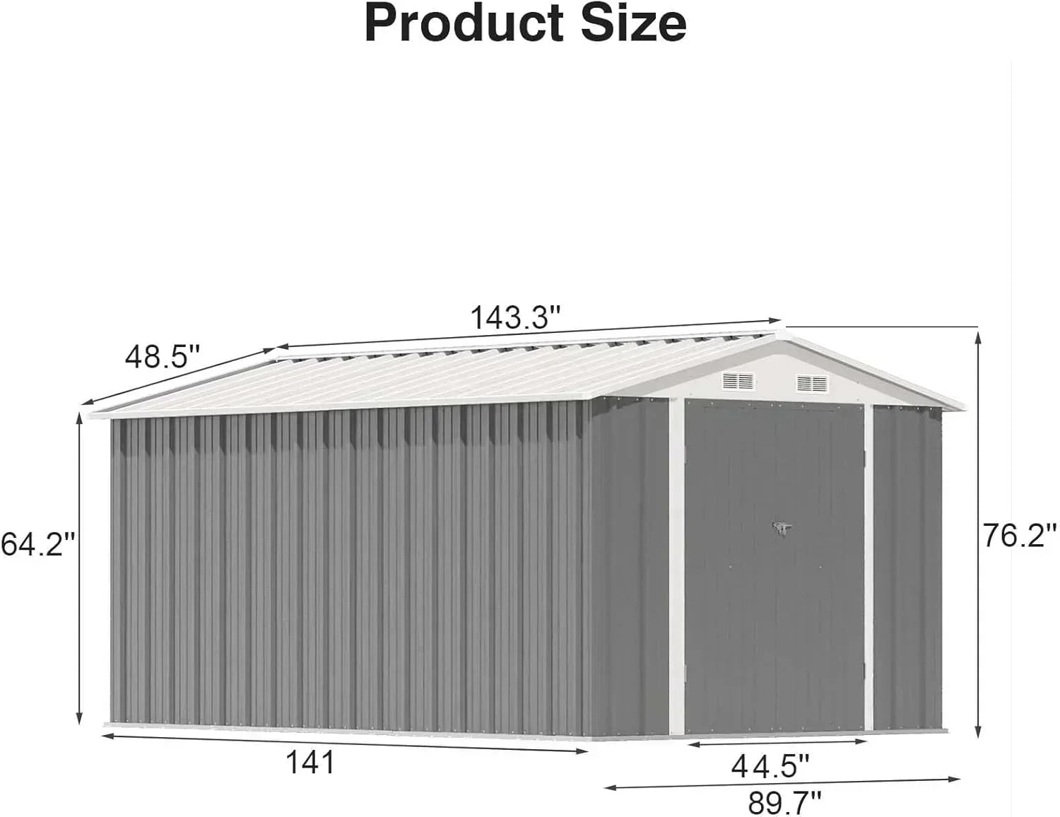Patiowell 5x3 FT Outdoor Storage Shed Tool Shed with Sloping Roof and Lockable Door Metal Shed