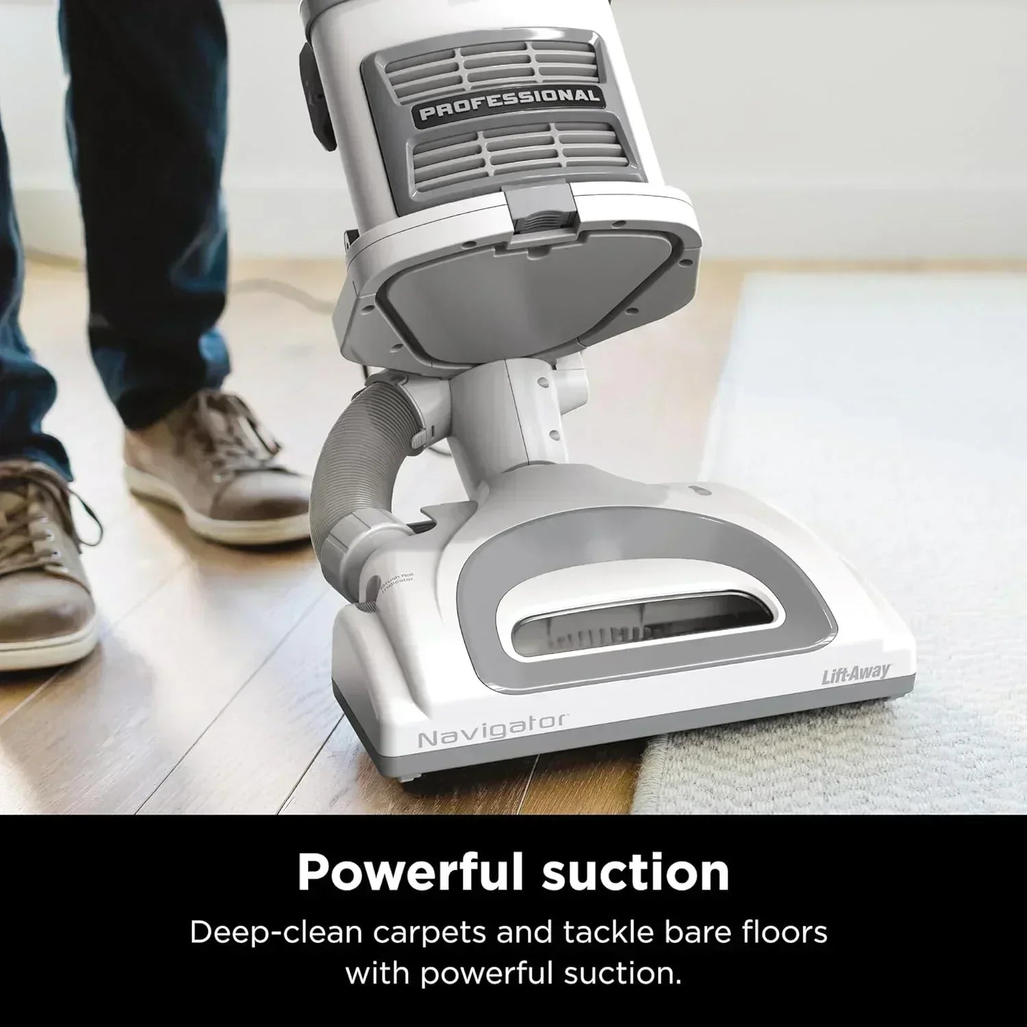 Upright Vacuum Navigator Lift-Away Deluxe Capacity HEPA Filter Swivel Steering Upholstery Tool