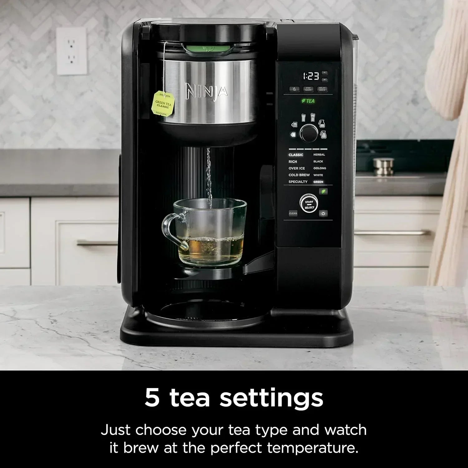 Ninja Hot and Cold Brewed System Tea and Coffee Maker with Auto-iQ 50 oz Thermos