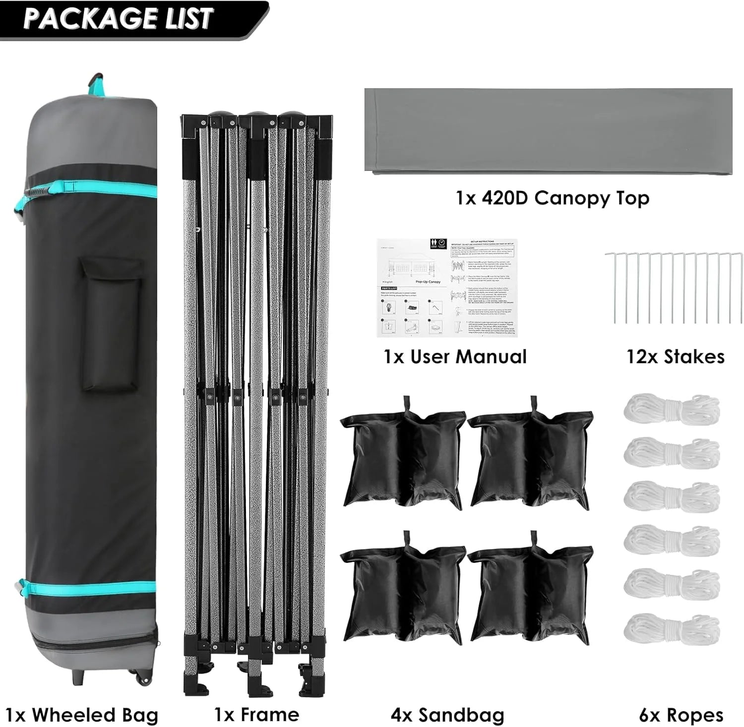COBIZI 10x20 Heavy Duty Pop up Canopy Tent with 6 sidewalls Easy Up Commercial Outdoor Canopy Wedding Party Tents for Parties All Season Wind & Waterproof Gazebo with Roller Bag,Black(Frame Thickened)