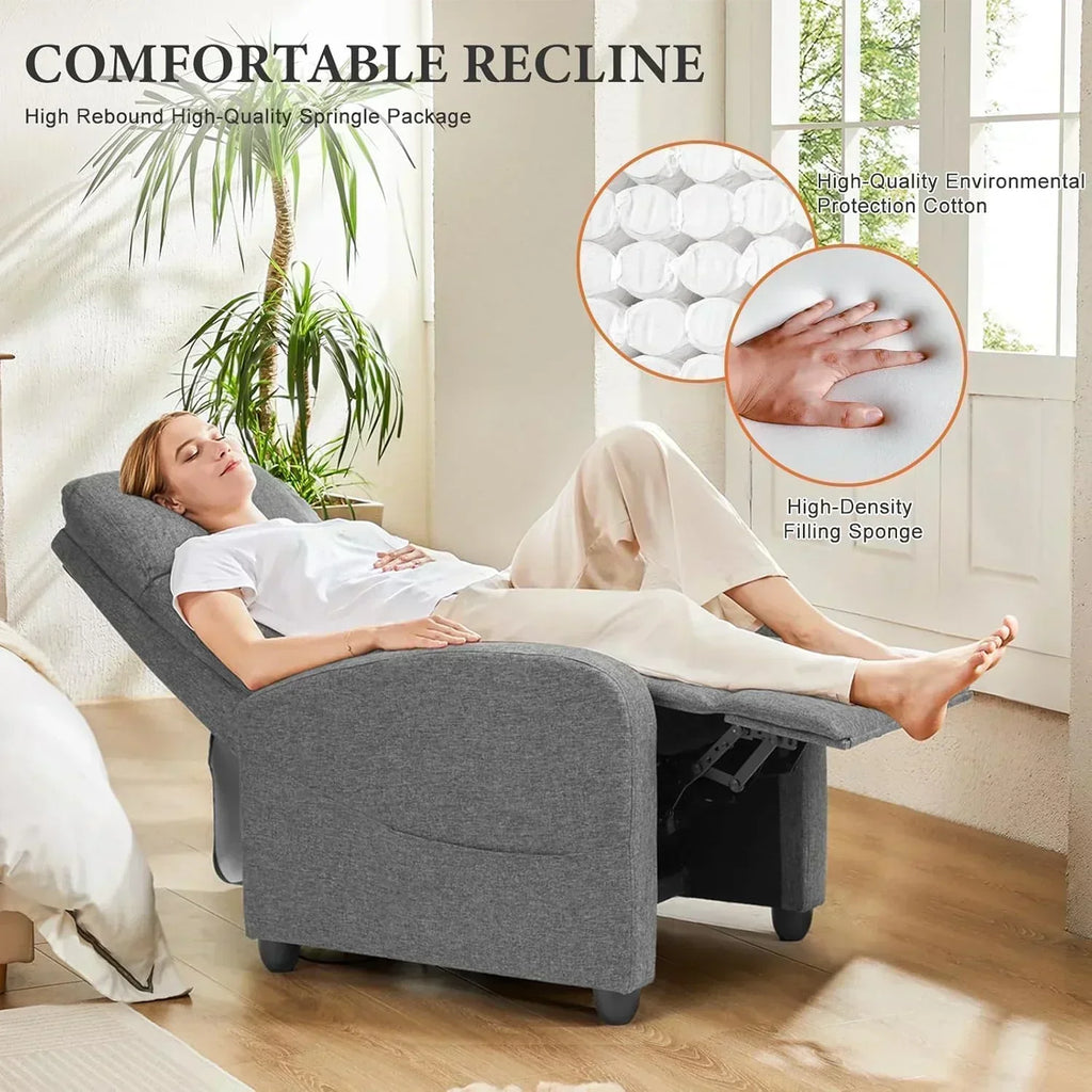 Adult massage recliner adjustable home theater seat modern fabric recliner