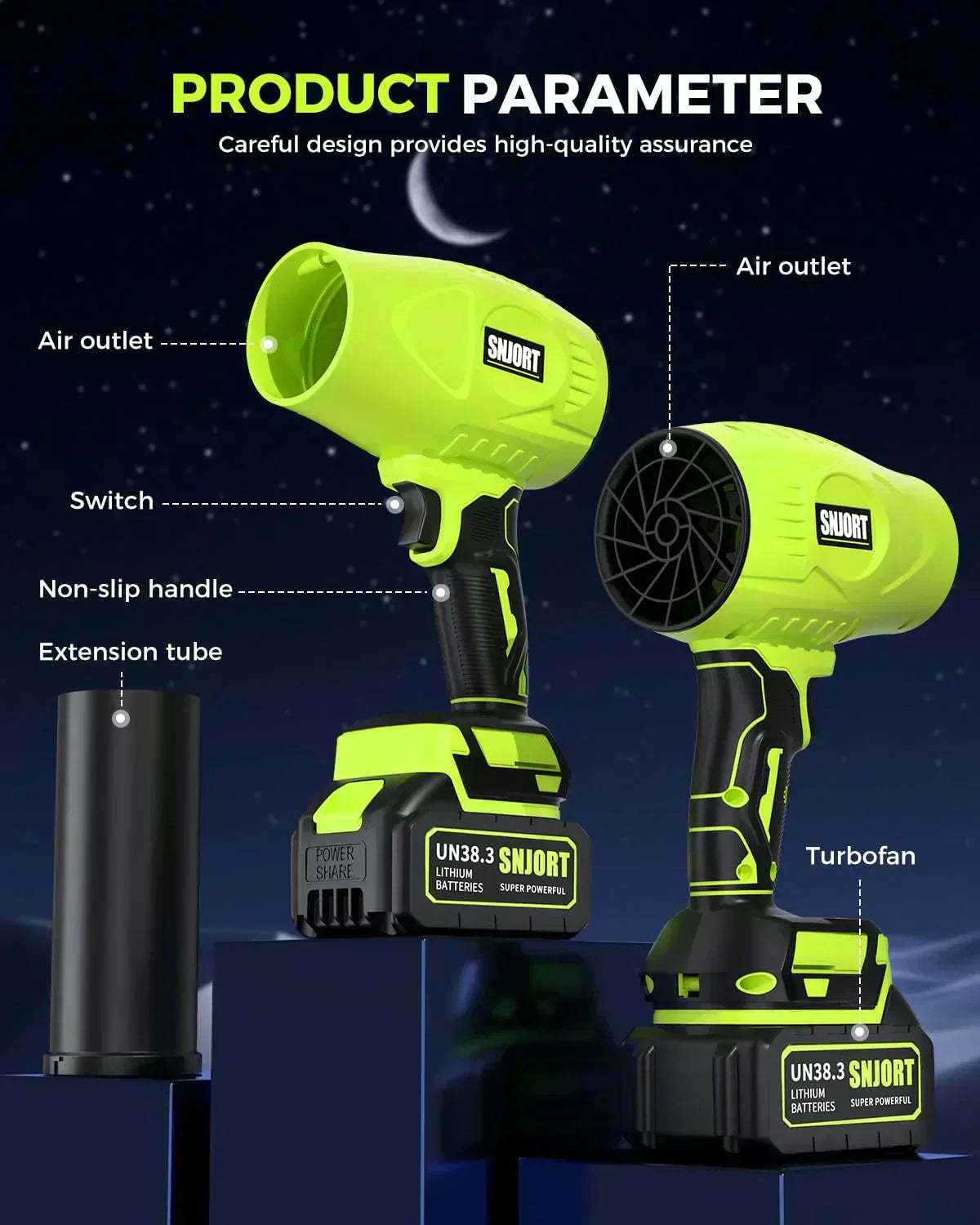 Leaf Blower Cordless with Battery and Charger Extended Nozzle Lightweight Handheld Design