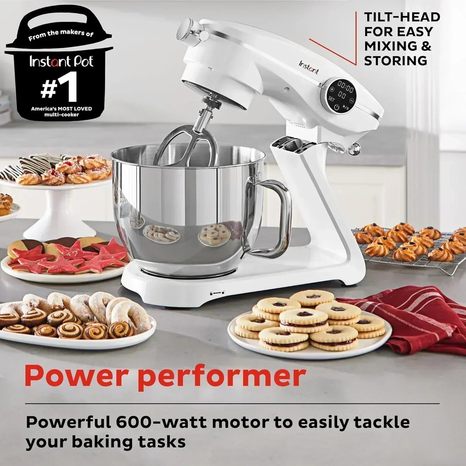 Instant Pot Instant Stand Mixer Pro 600W 10-Speed Electric Mixer with Digital Interface