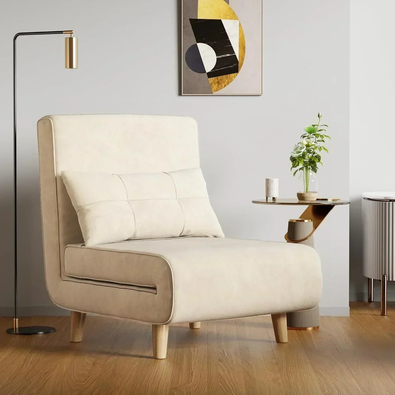 3-in-1 sleeper chair bed convertible chair bed futon sofa with adjustable backrest