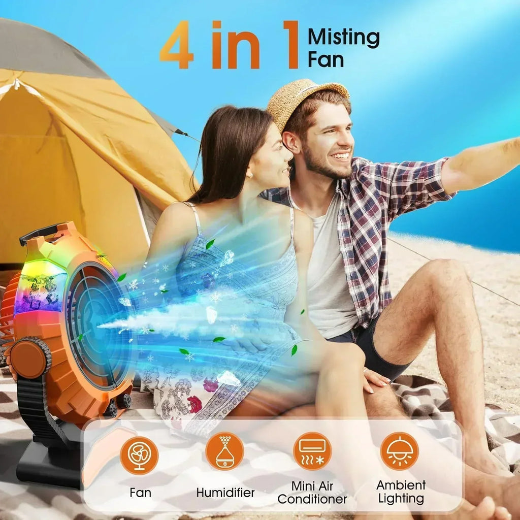 JYew Portable Air Conditioners Misting Fan With 10000mAh Rechargeable Battery Operated Fan