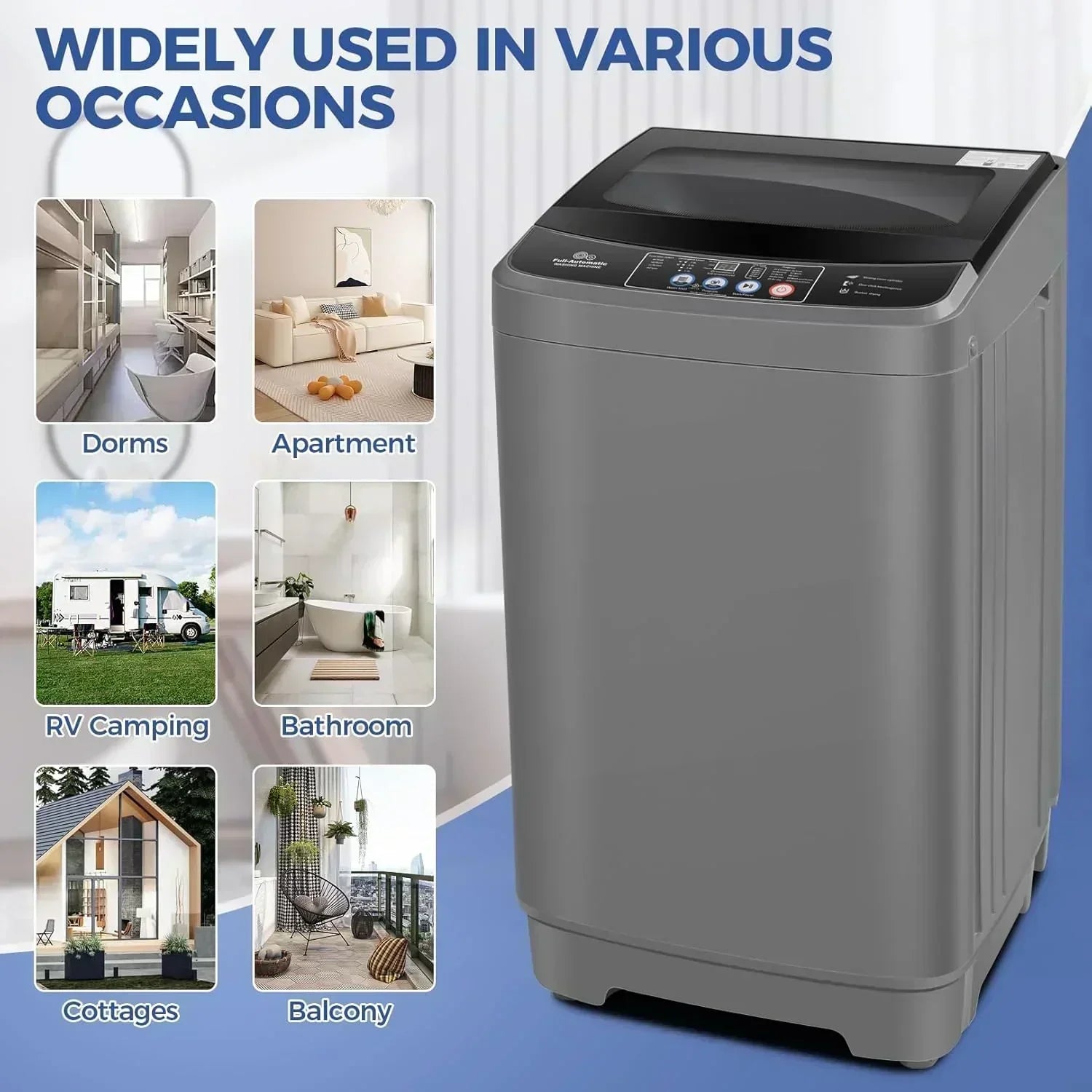 Nictemaw Portable Washing Machine 20Lbs Capacity Full-Automatic Portable Washer Machine