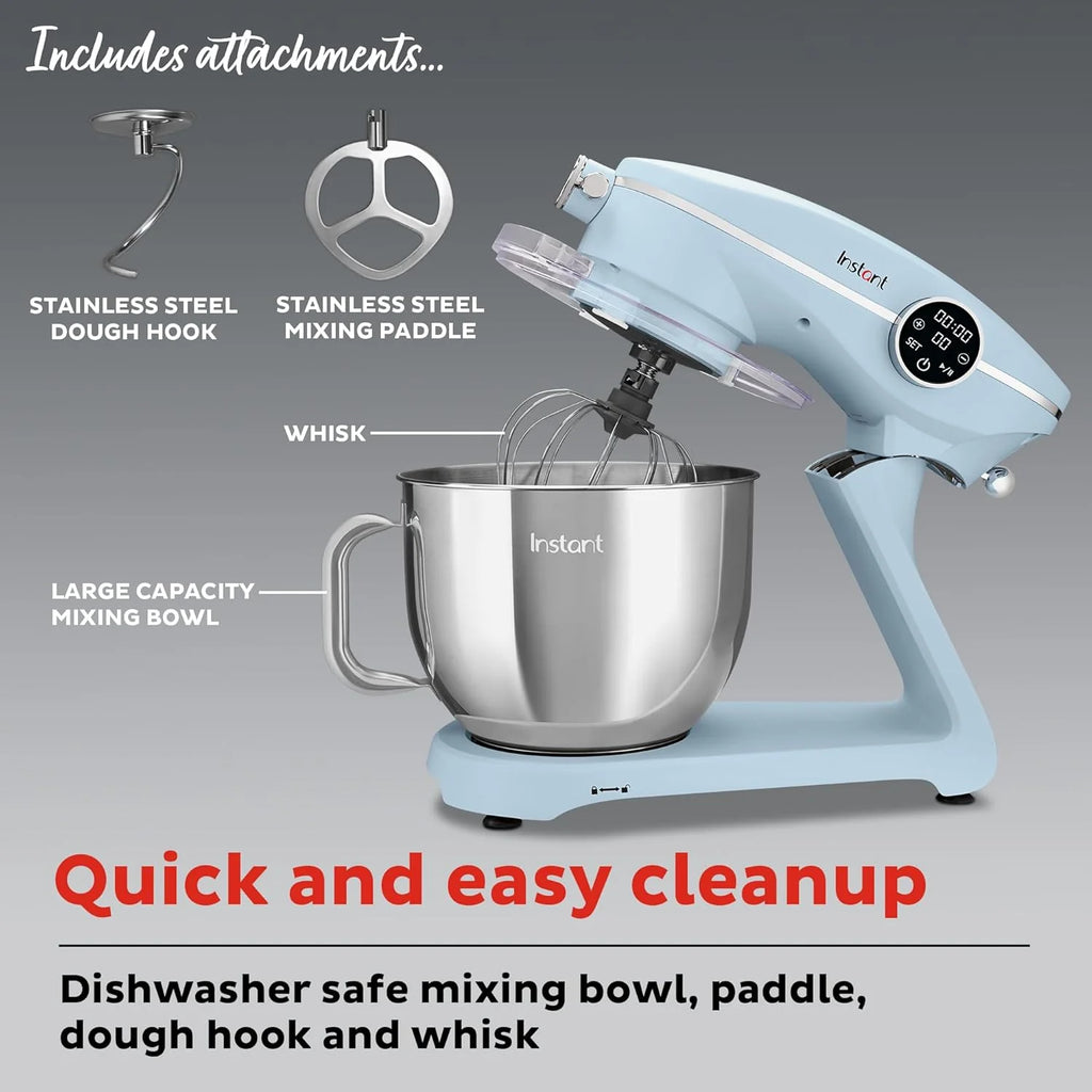 Instant Pot Instant Stand Mixer Pro 600W 10-Speed Electric Mixer with Digital Interface,7.4-Qt Stainless Steel Bowl,Dishwasher Safe Whisk,Dough Hook and Mixing Paddle