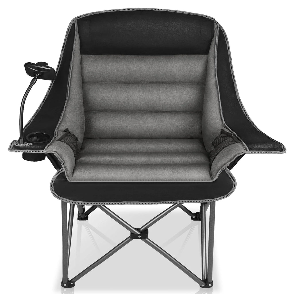 Oversized Folding Camping Chair for Adults Heavy Duty 400 lbs with Cup Holder Phone Holder Pocket