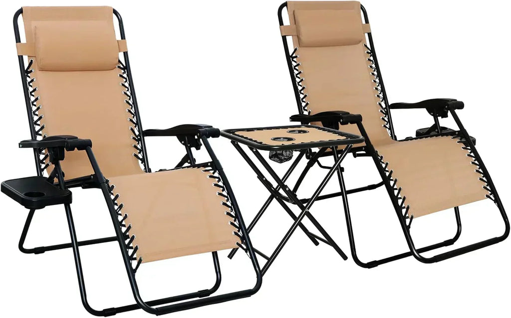 Amazon Basics Outdoor Patio Mesh Adjustable Zero Gravity Lounge Chair Recliners set of 2