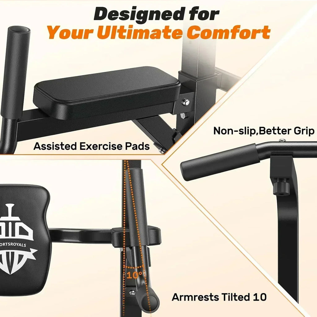 Sportsroyals Power Tower Pull Up Bar Station 450 lbs stable suspended immersion tilt station