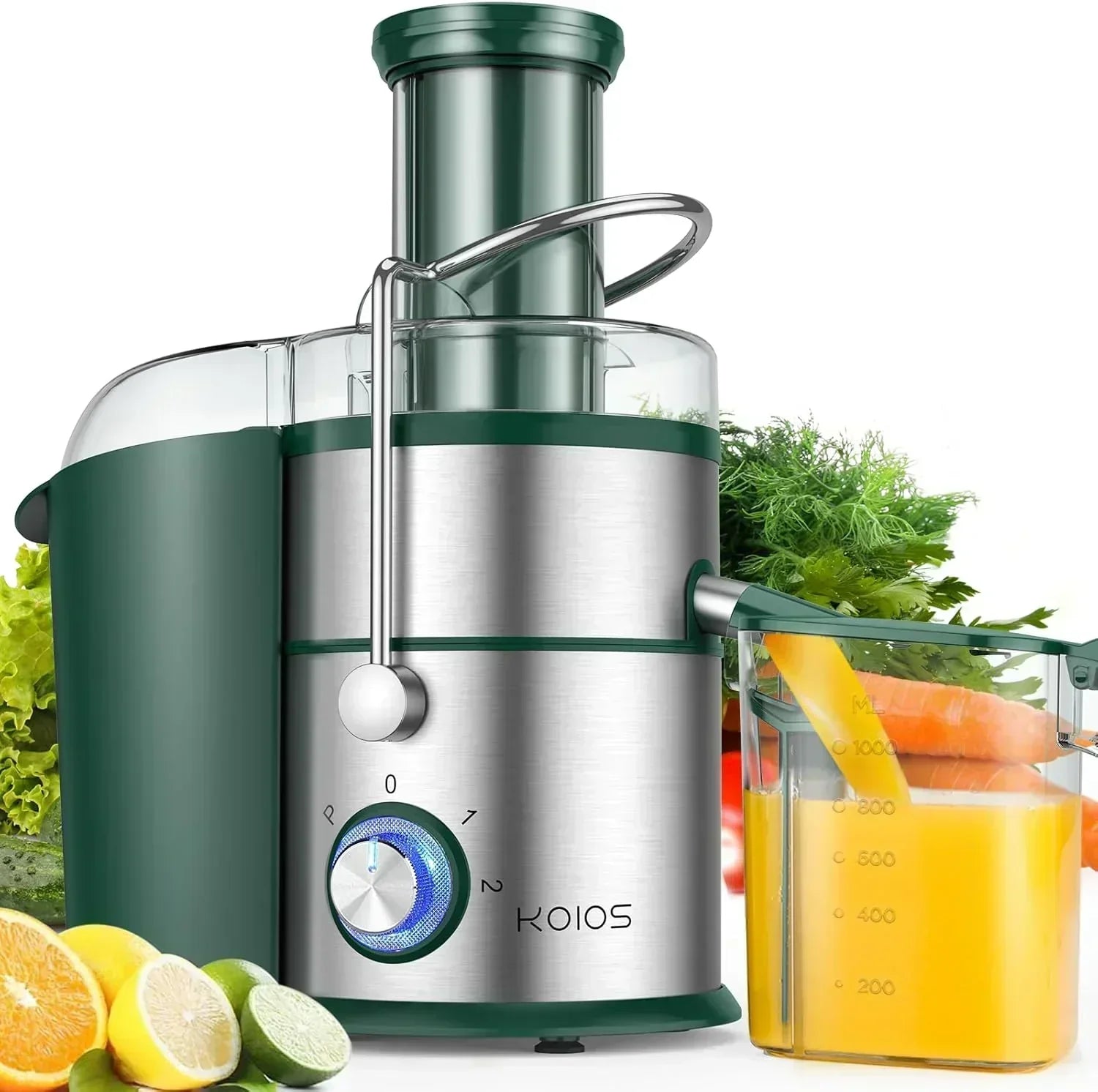 1300W KOIOS Centrifugal Juicer with Extra Large 3 Feed Chute and Titanium Filter
