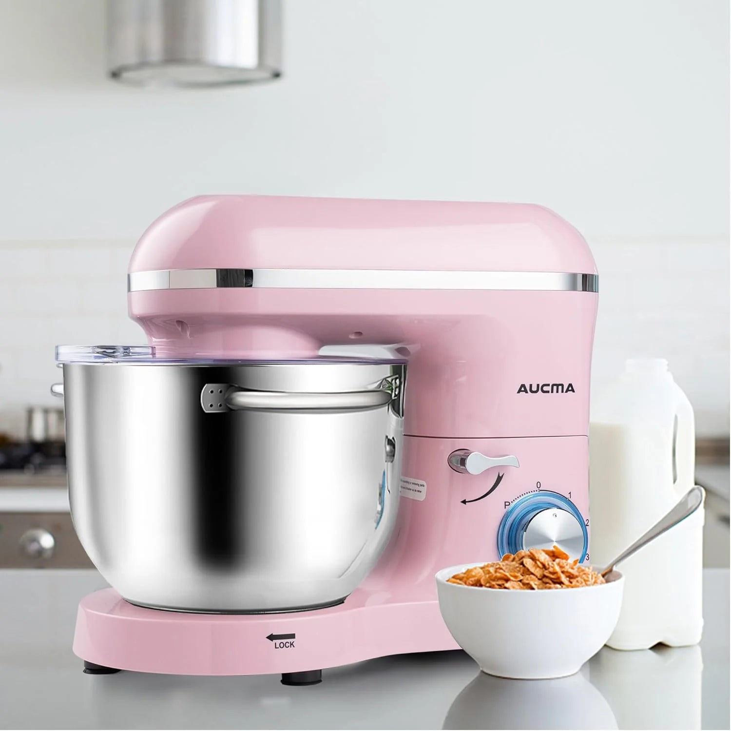 Aucma Stand Mixer,6.5-QT 660W 6-Speed Tilt-Head Food Mixer, Kitchen Electric Mixer with Dough Hook