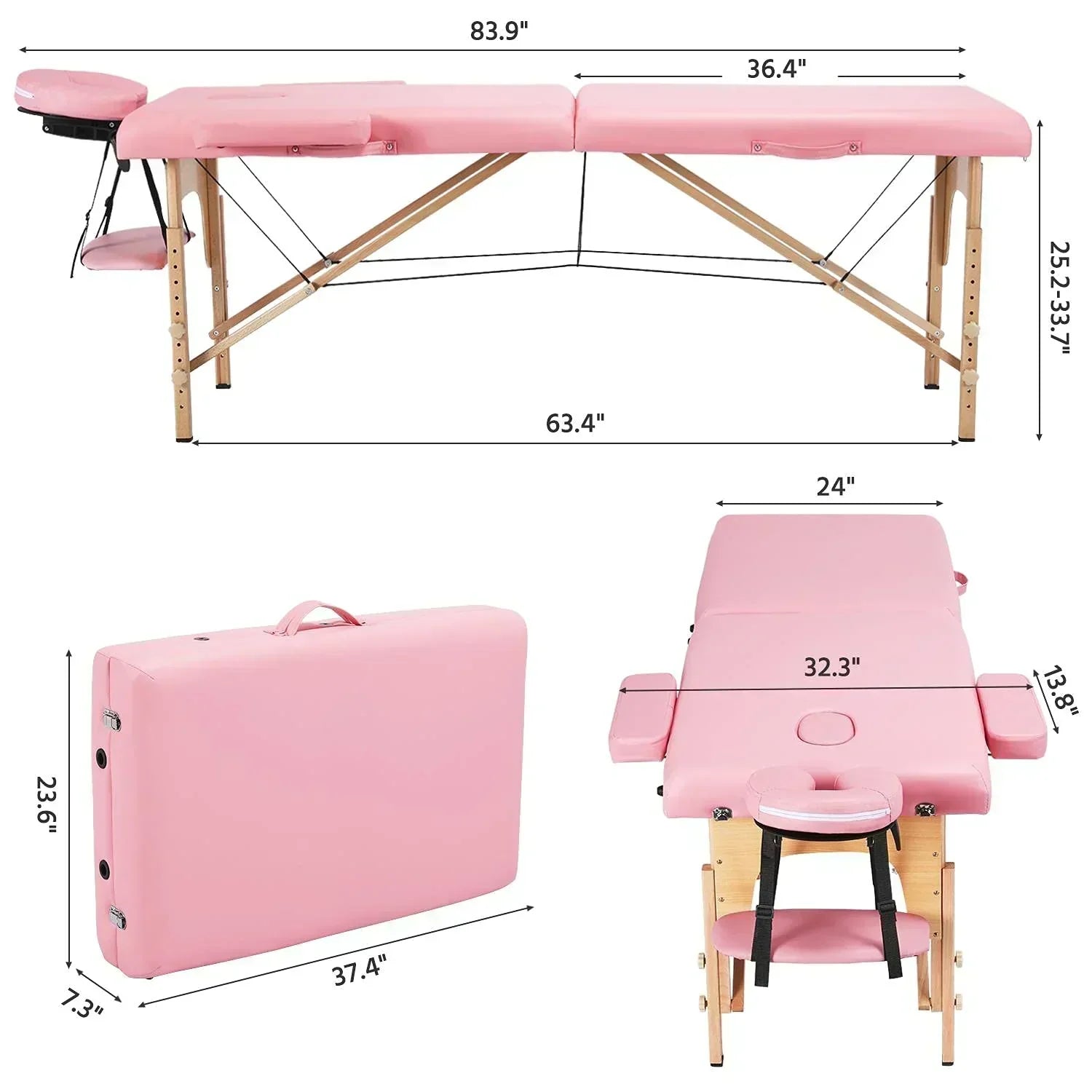 Yaheetech Massage Table Portable Lash Beds Spa Bed Massage Couch Foldable Spa Tables