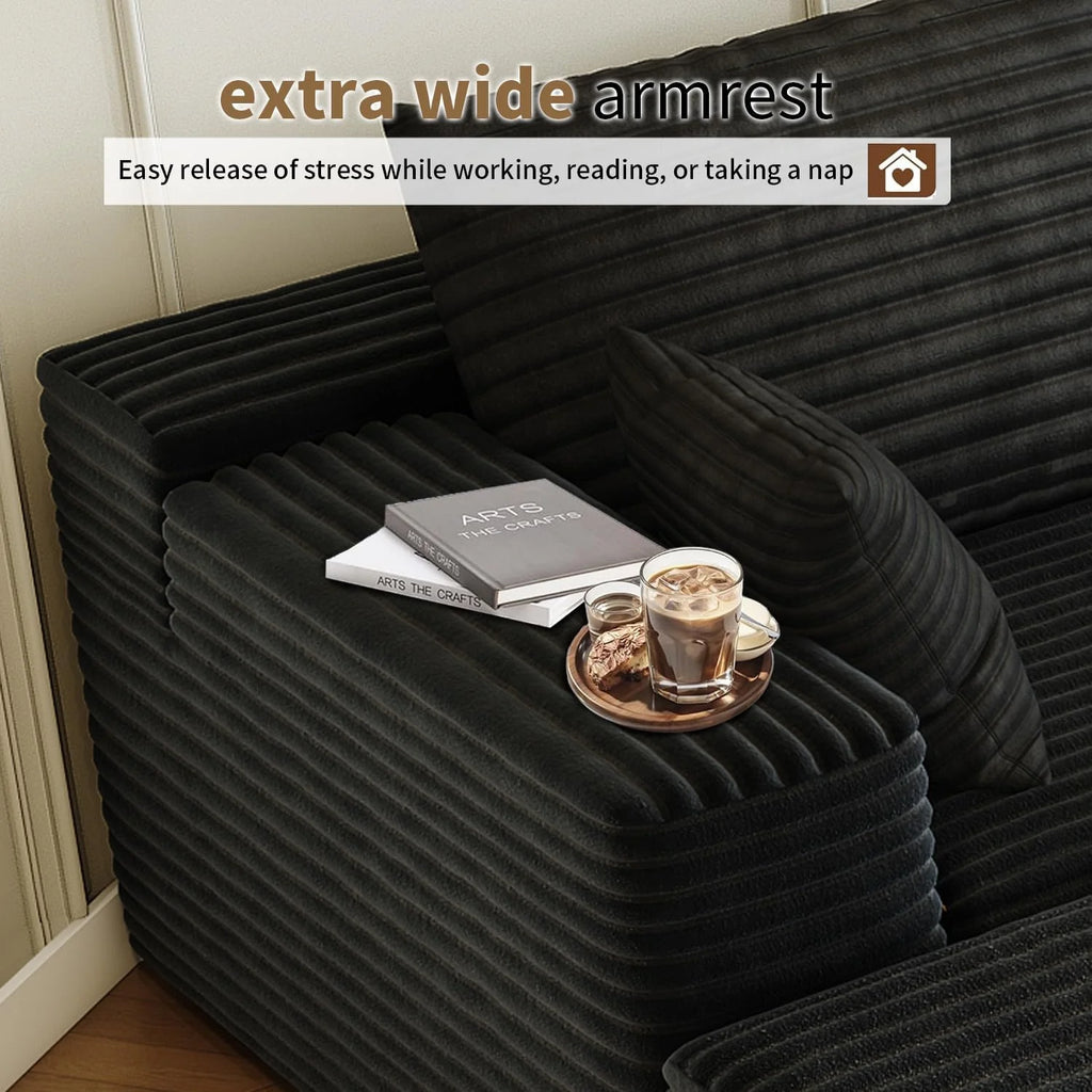 107.5 Cloud Modular Sectional Sofa Couch with L-Shape Chaise,Modern Minimalist Upholstered Couches