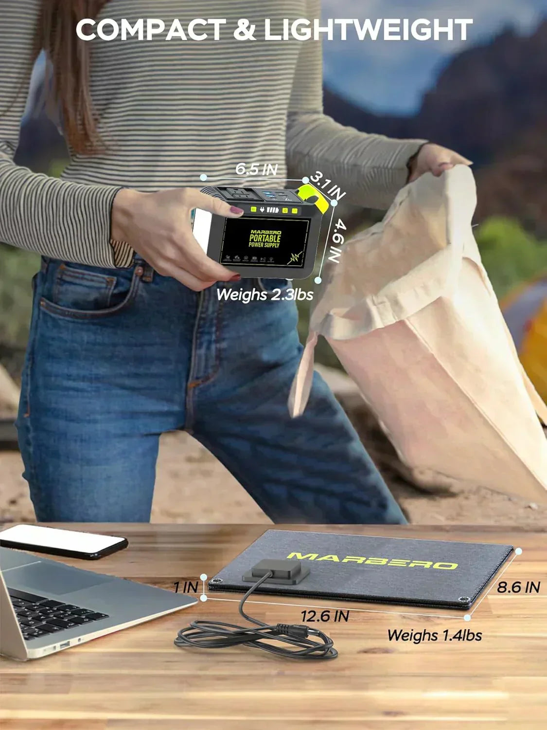 Portable Power Station 88Wh Camping Lithium Battery Solar Generator Fast Charging Power Bank