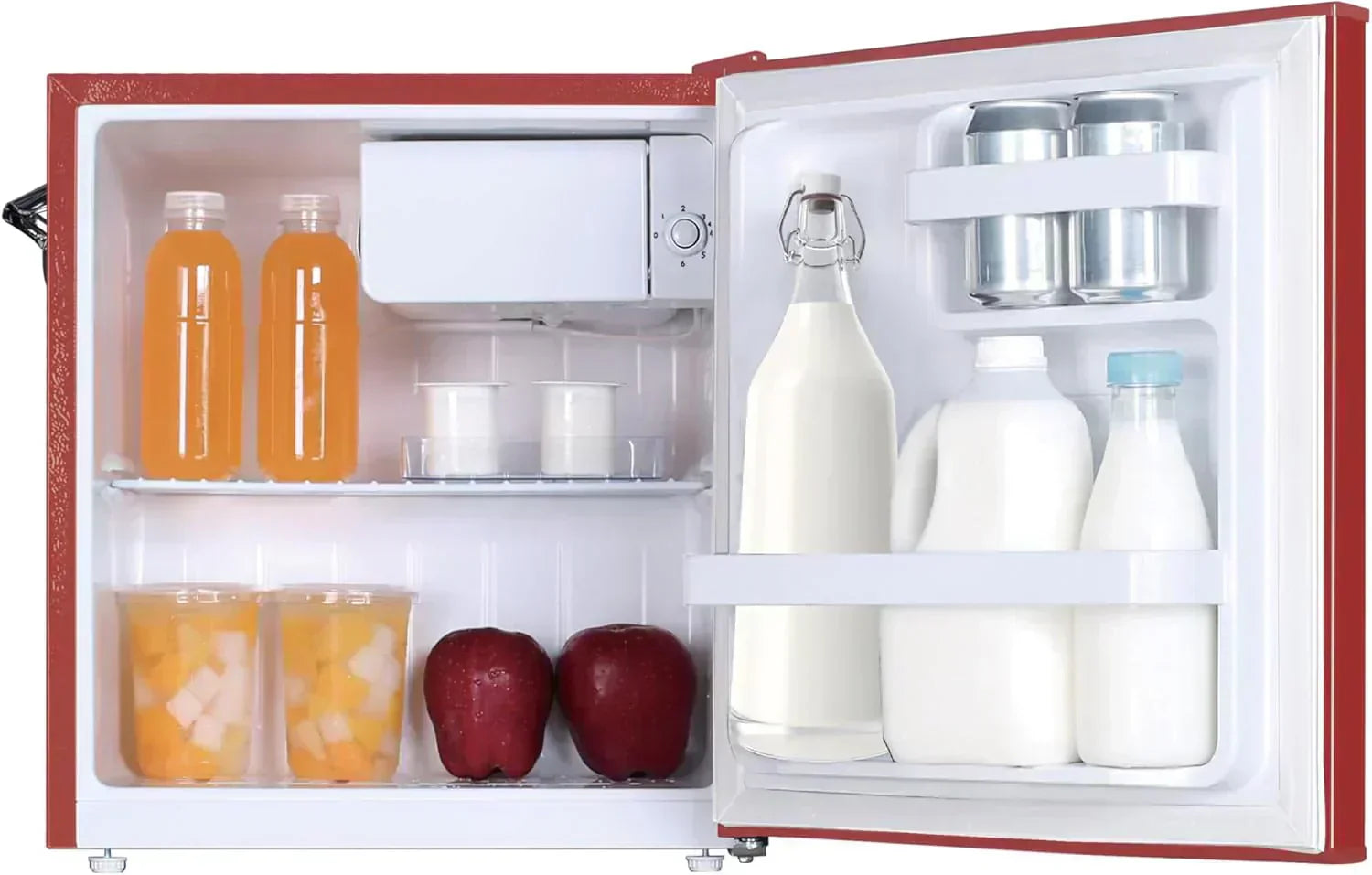 Frigidaire EFR176 Retro Compact Fridge with Chiller Mini Refrigerator Built-in Bottle Opener