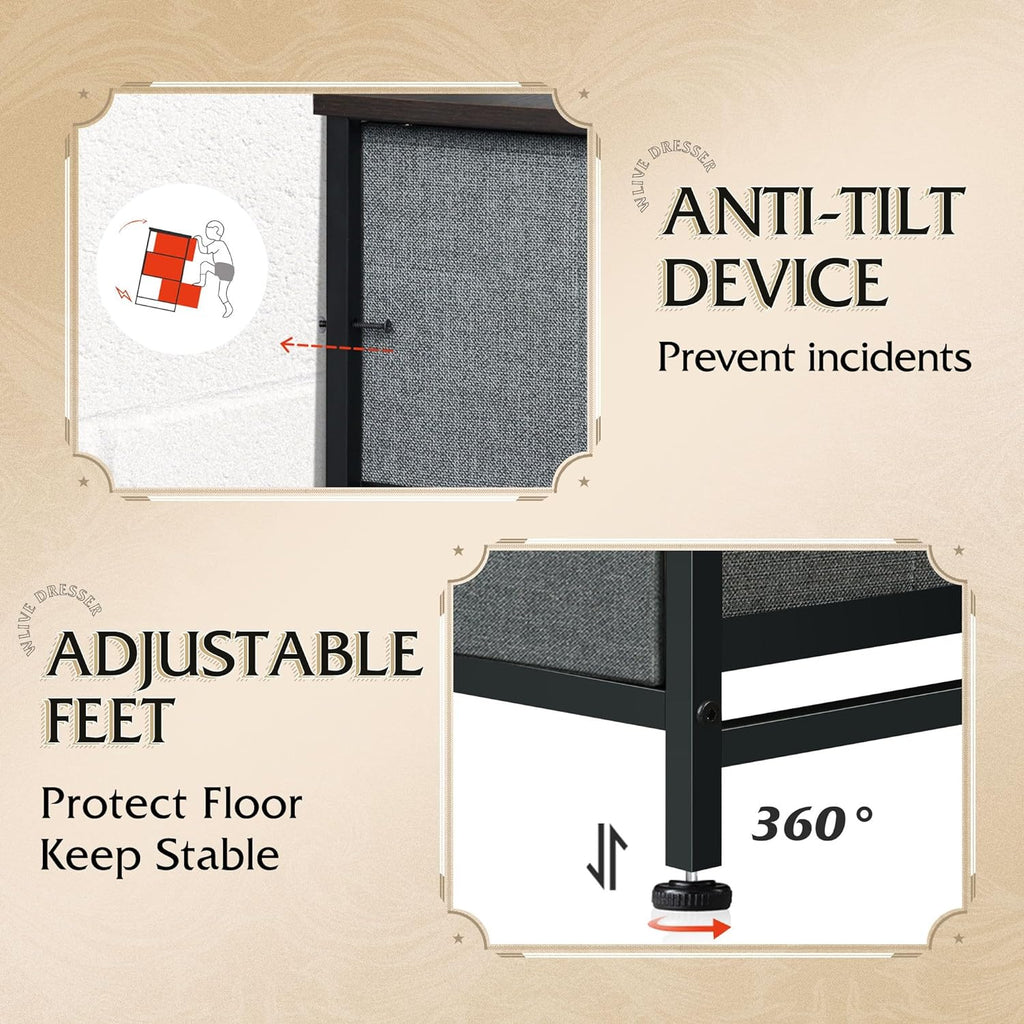 Storage Organizer Unit 11 Fabric Bins Storage Drawers Organizer Steel Frame Tall Storage Tower