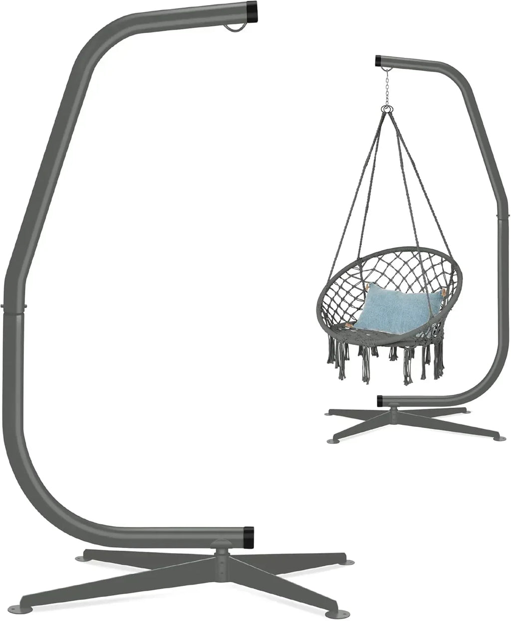 Best Choice Products Metal Hanging Hammock C-Stand for Chair Weather Resistant Finish