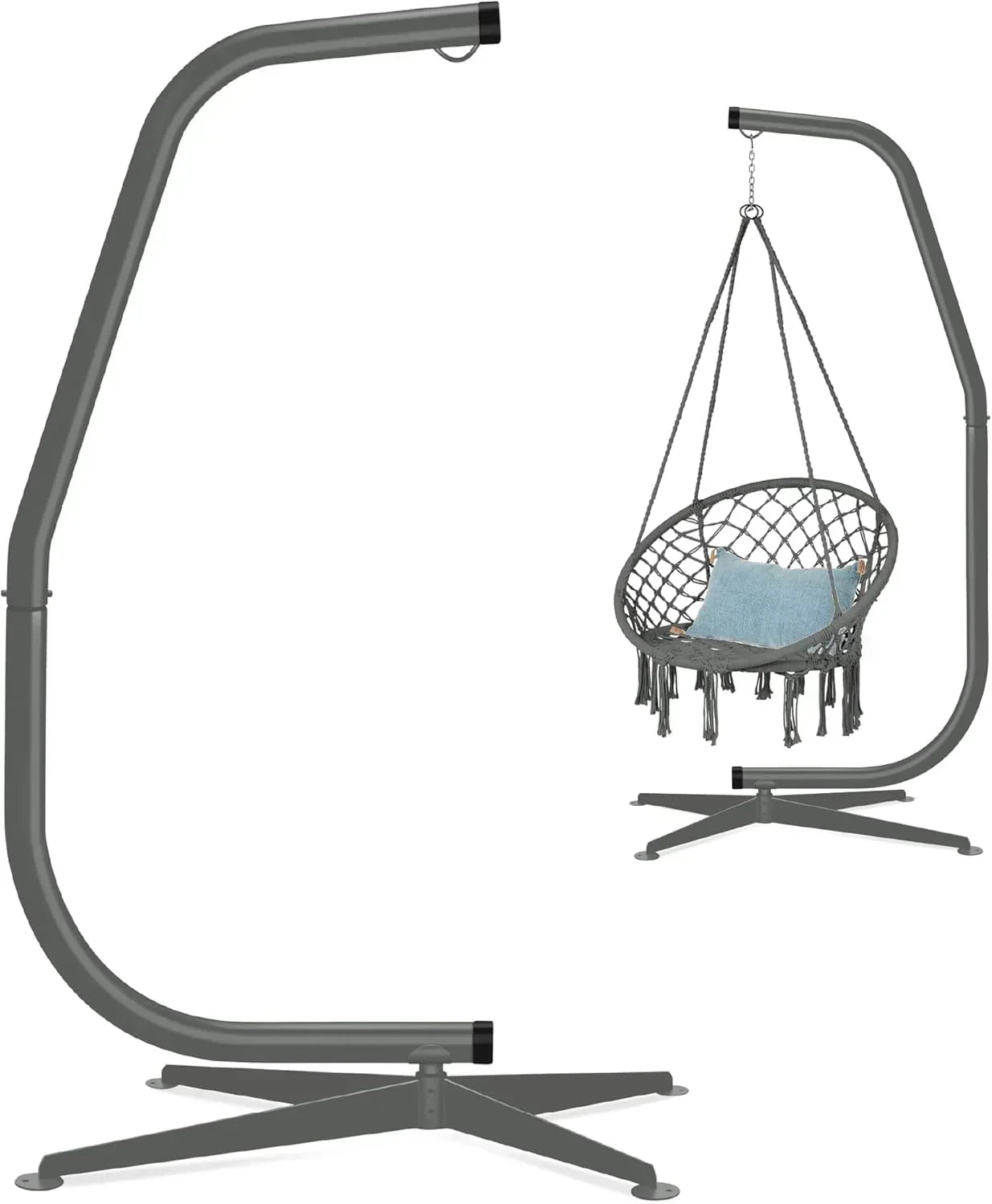 Best Choice Products Metal Hanging Hammock C-Stand for Chair Weather Resistant Finish