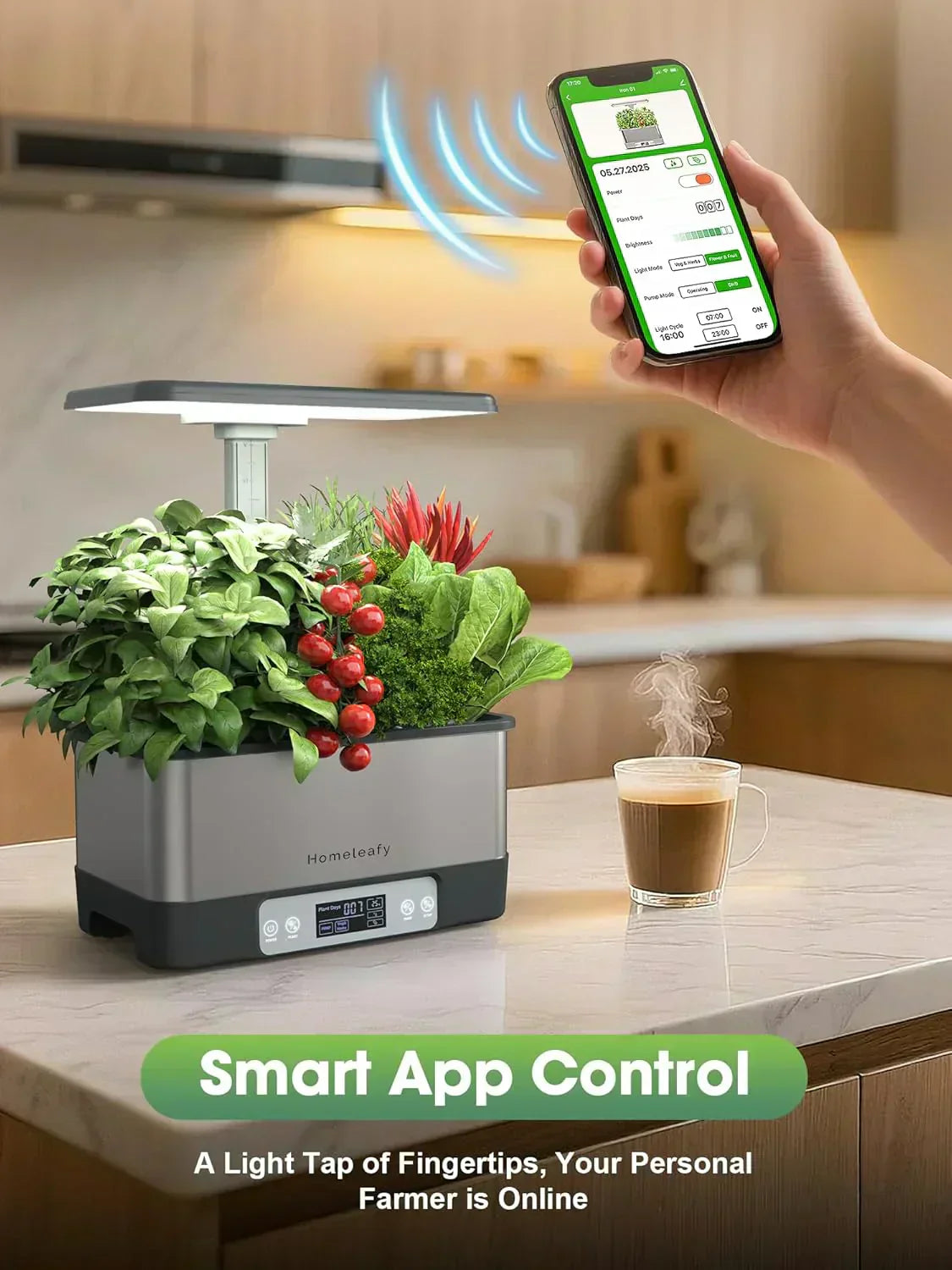 Hydroponic Grow System Kit 8 Smart Indoor Herb Gardens with WiFi App Control Seed Pod Kit