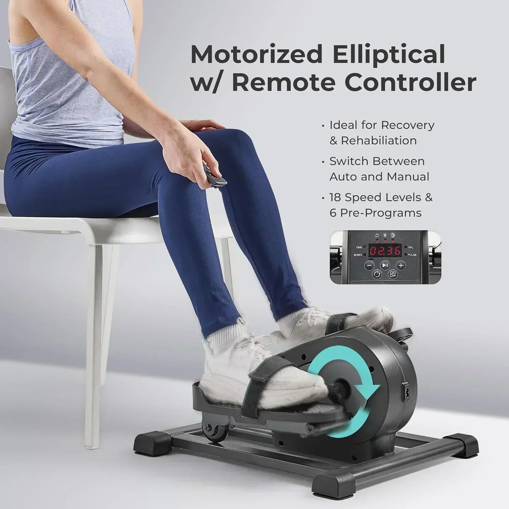 Sunny Health Fitness Smart Mini Elliptical Trainer Indoor Under-Desk Pedal Exerciser