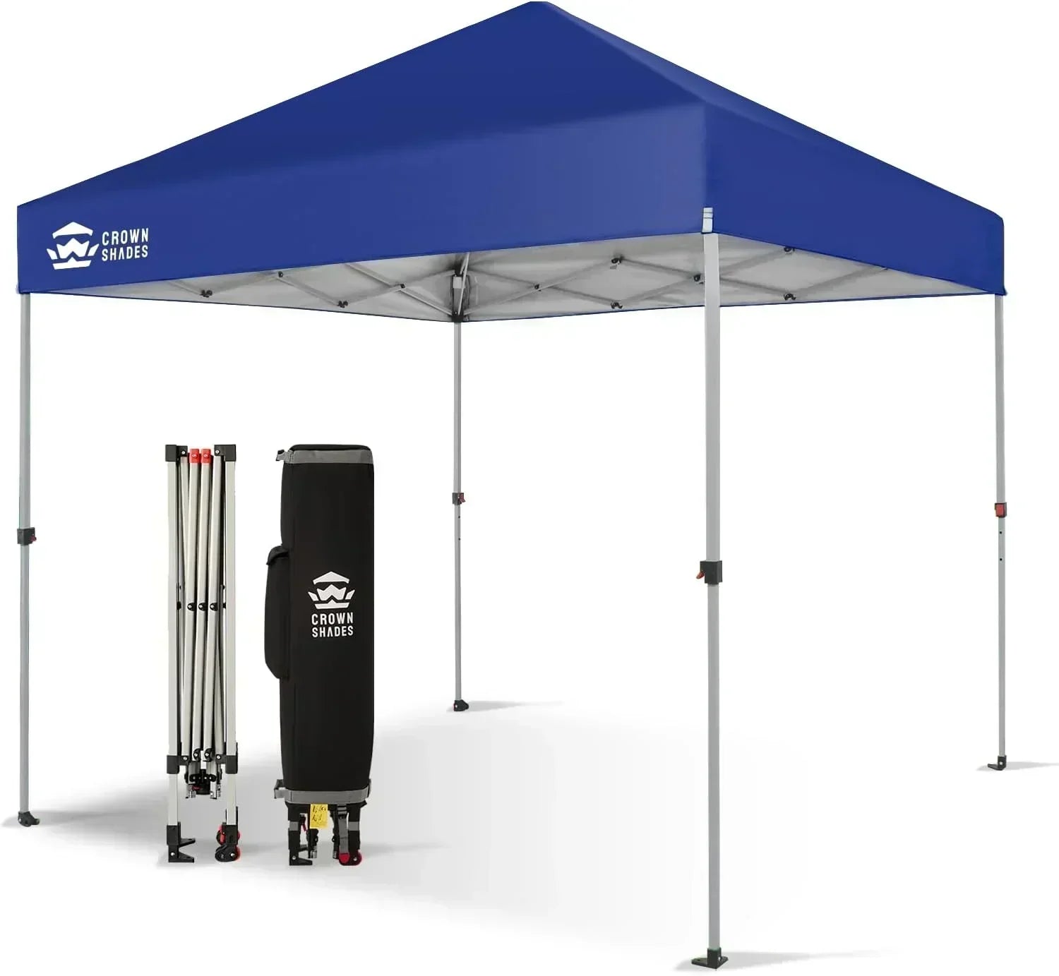 10x10 Pop-Up Awning One-Click Installation Beach Tent Outdoor Sunshade Silver Coated Top