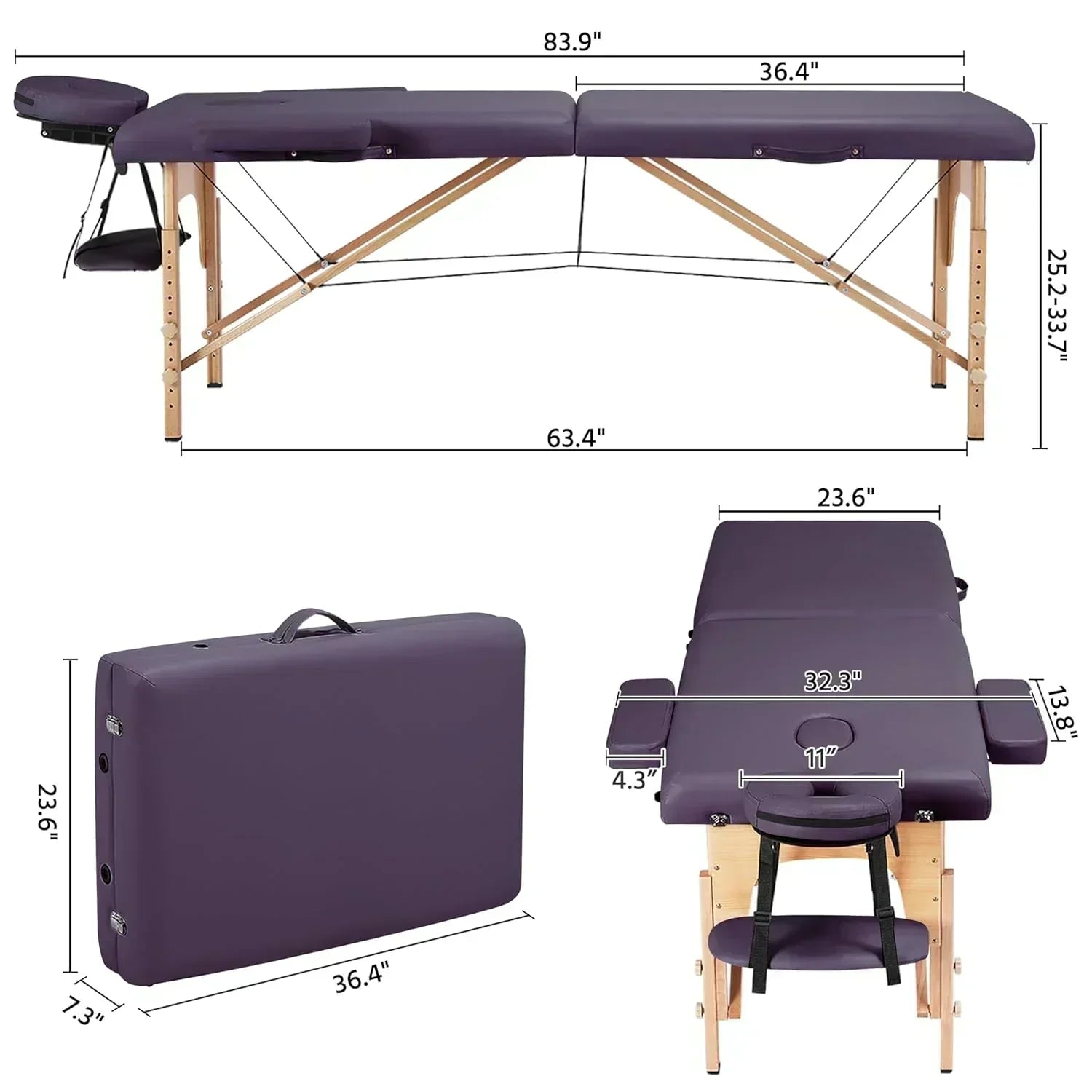 Yaheetech Massage Table Portable Lash Beds Spa Bed Massage Couch Foldable Spa Tables