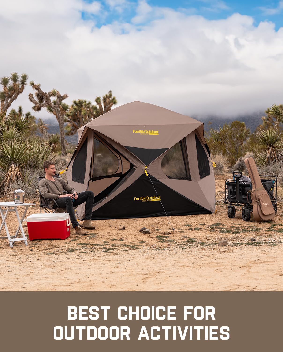 Super Camping Tent 4 Person Pop-up Instant Cabin Set Up Portable Center Tent