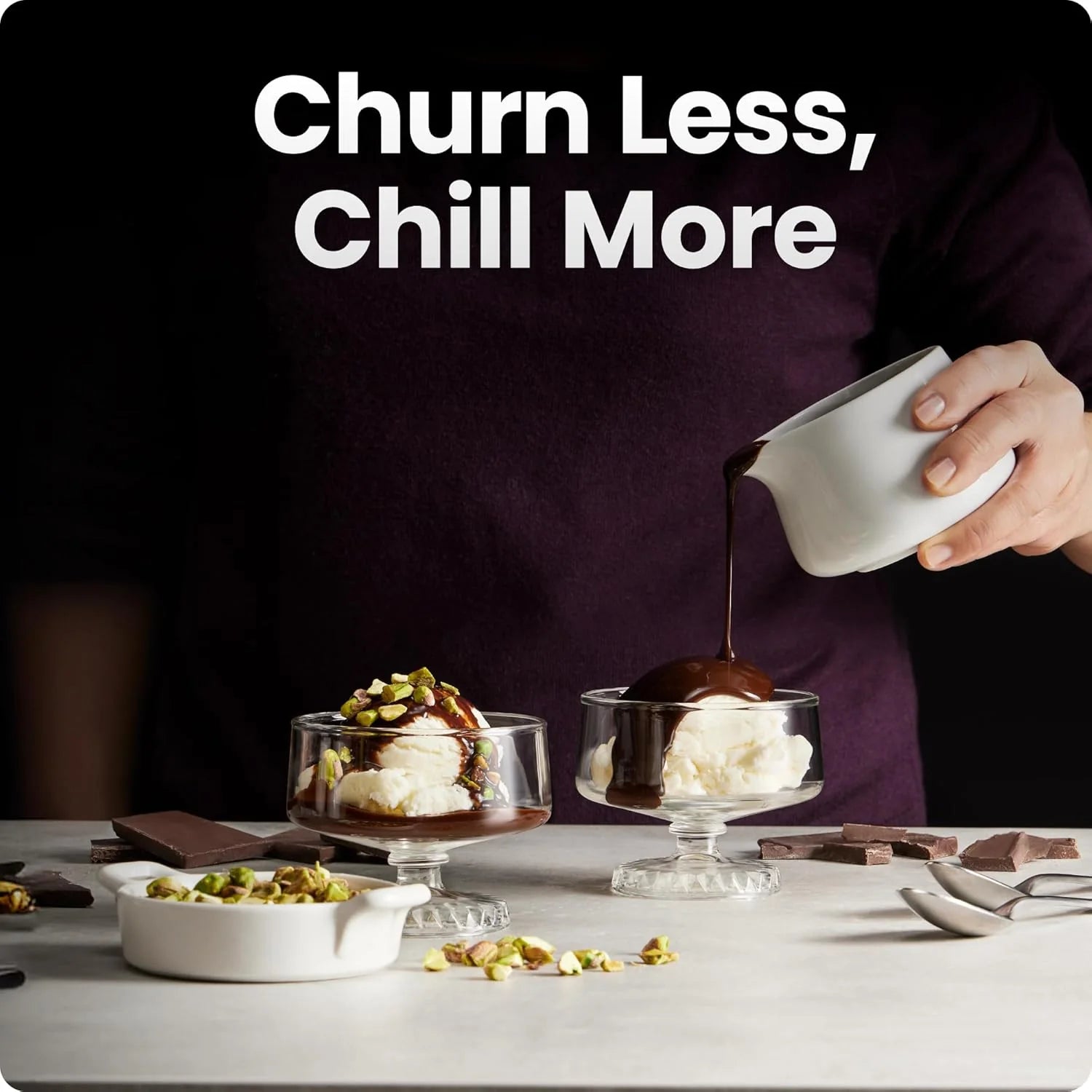Iceman by Chefman Ice Cream Maker, No Pre-Freezing with Built-In Compressor, Makes Ice Cream, Froyo, Sorbet, Sherbet, Italian Ice, Frozen Yogurt, Digital Display w/ 3 Presets, 2 Pint Inserts Included
