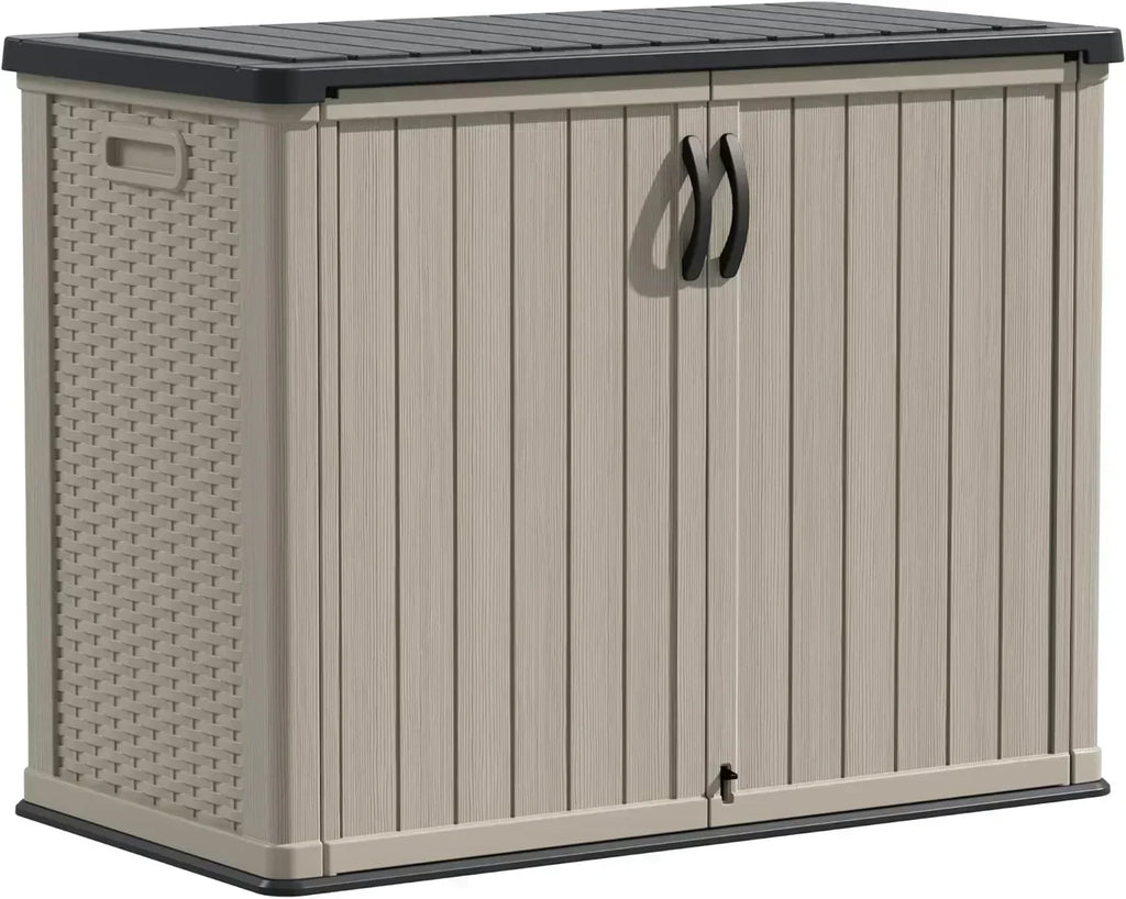 Devoko Outdoor Storage Cabinet 26 Cu Ft with Lockable Doors Horizontal Storage Shed Waterproof