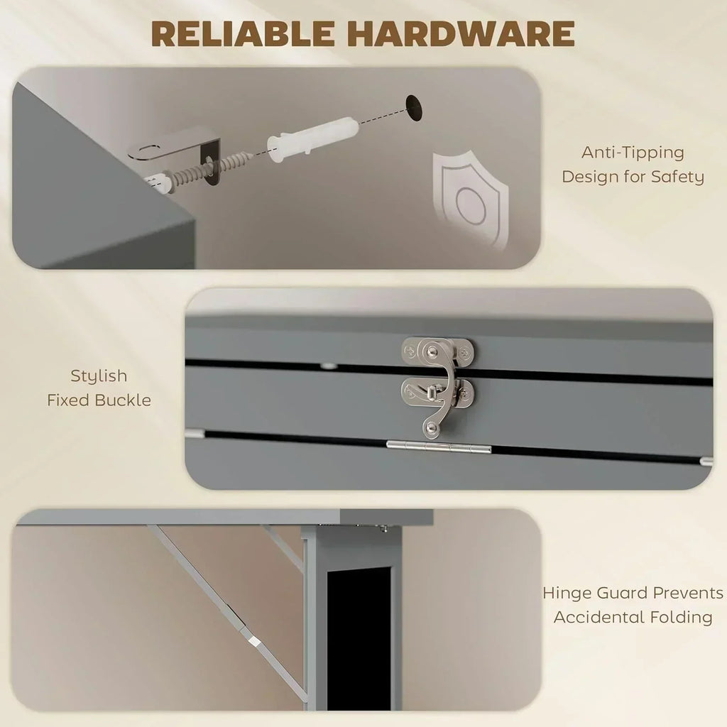 Folding convertible writing desk wall mounted desk cabinet multifunctional home workstation