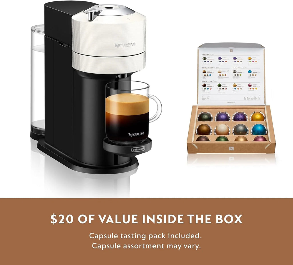 Nespresso Vertuo Next Coffee and Espresso Maker by De'Longhi, White