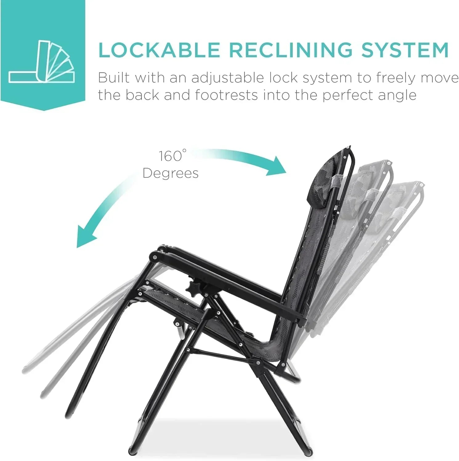 Best Choice Products Folding Zero Gravity Recliner Patio Lounge Chair Adjustable Canopy Shade