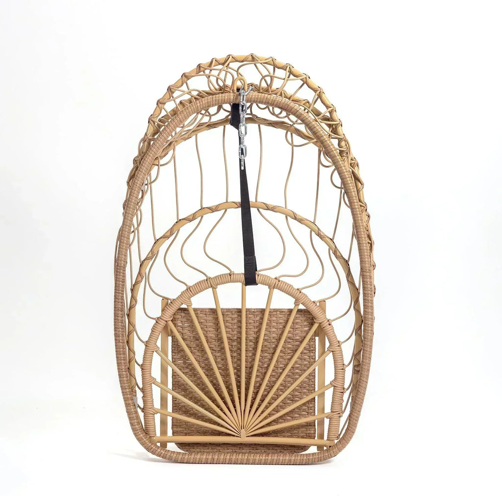 Yechen Indoor Outdoor Egg Hanging Chair Stand Patio Wicker Swing Egg Chair Swinging Chair