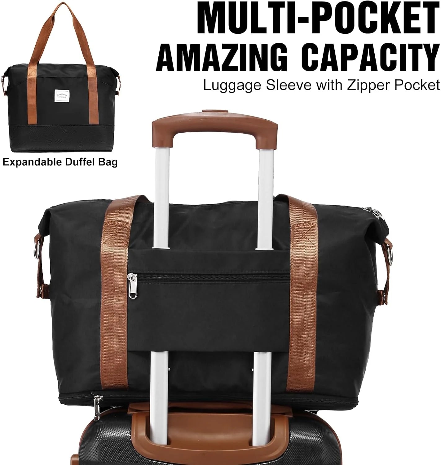 LONG VACATION 6 Piece Luggage Set Carry on Suitcase with ABS+PC hardshell, Spinner Wheels & YKK Zipper TSA Lock