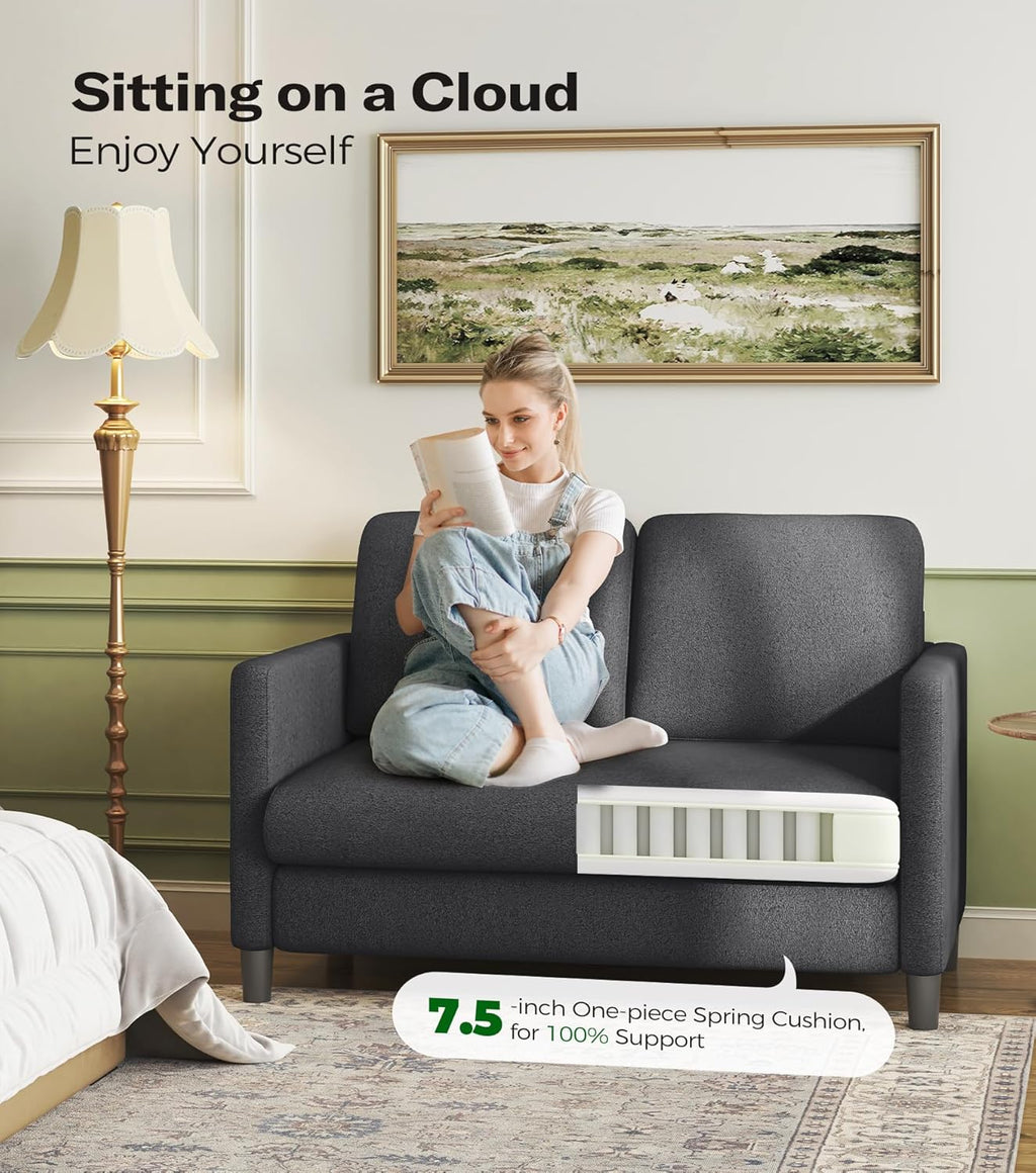 Loveseat Sofa 51 Love Seat Comfy Corduroy Small Loveseat Tool-Free Setup Couch