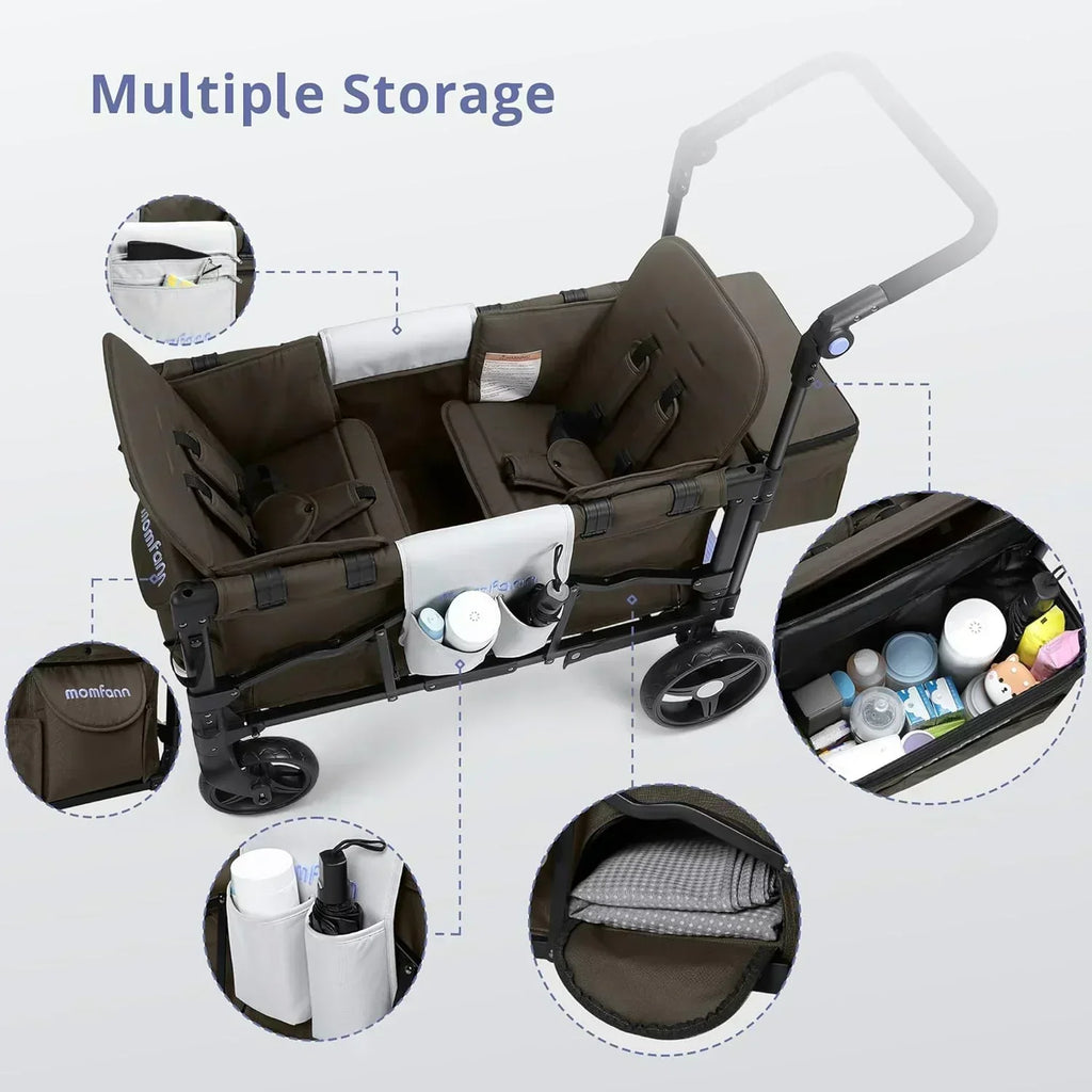 Stroller Wagon for Kids Wagon Stroller Toddlers 2 Seaters All-Terrain Baby Wagon Outdoor