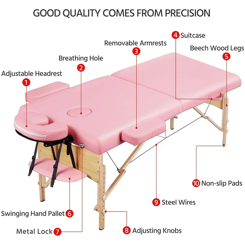 Yaheetech Massage Table Portable Lash Beds Spa Bed Massage Couch Foldable Spa Tables