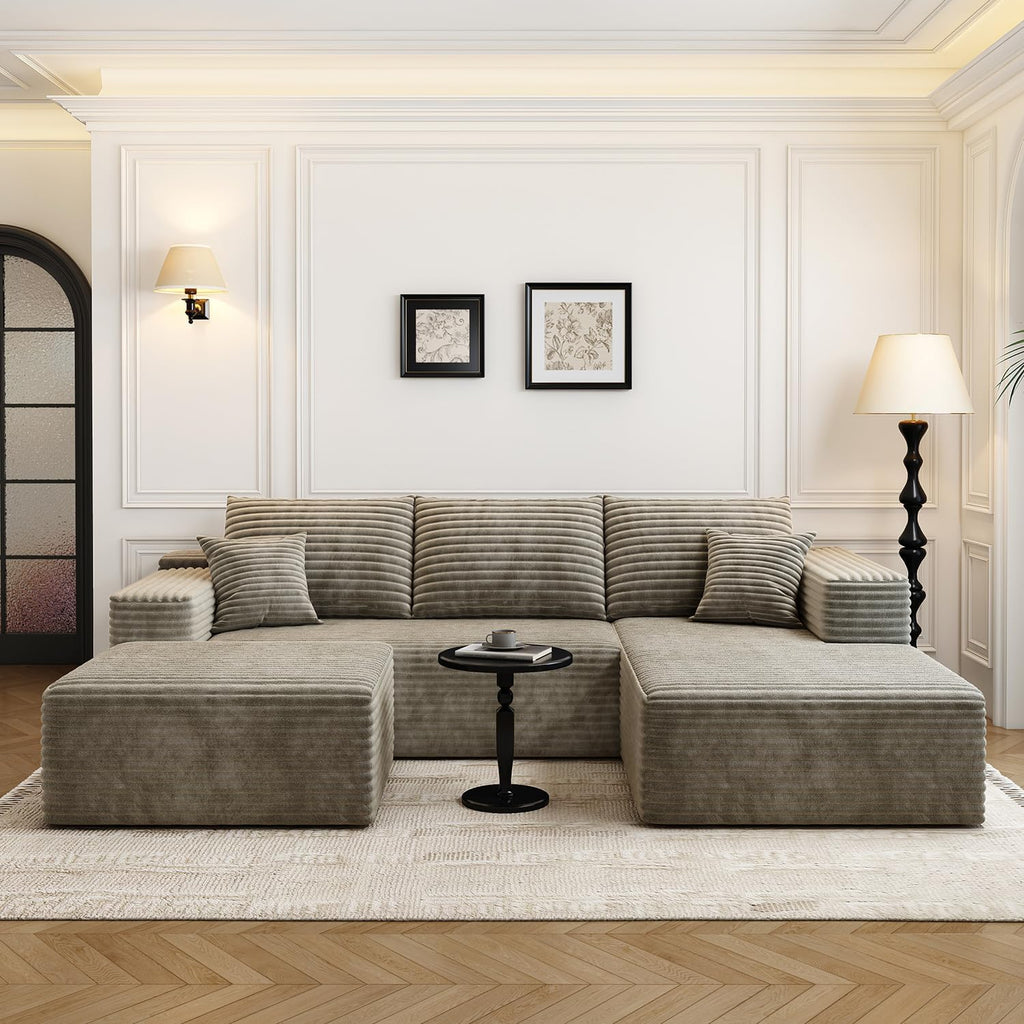 107.5 Cloud Modular Sectional Sofa Couch with L-Shape Chaise,Modern Minimalist Upholstered Couches