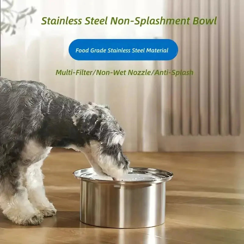 Stainless Steel No Spill Dog Water Bowl with Float Plate for Travel and Car Use