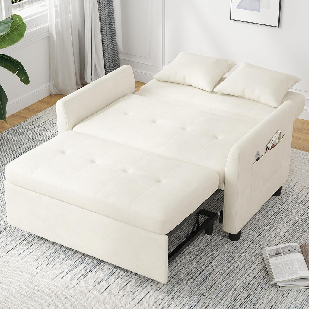 Sleeper Sofa Bed 3 in 1 Convertible Sleeper Couch Bed Pull Out Small Loveseat Sofa