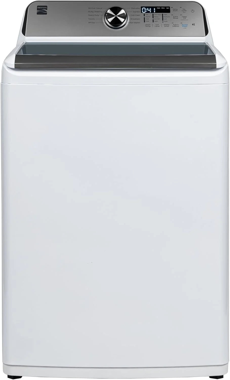 4.5 cu. ft. Top Load Washer with Triple Action Impeller for Tough Dirt & Stains-Reduce Laundry Time with Accela and Express Wash-LED, White