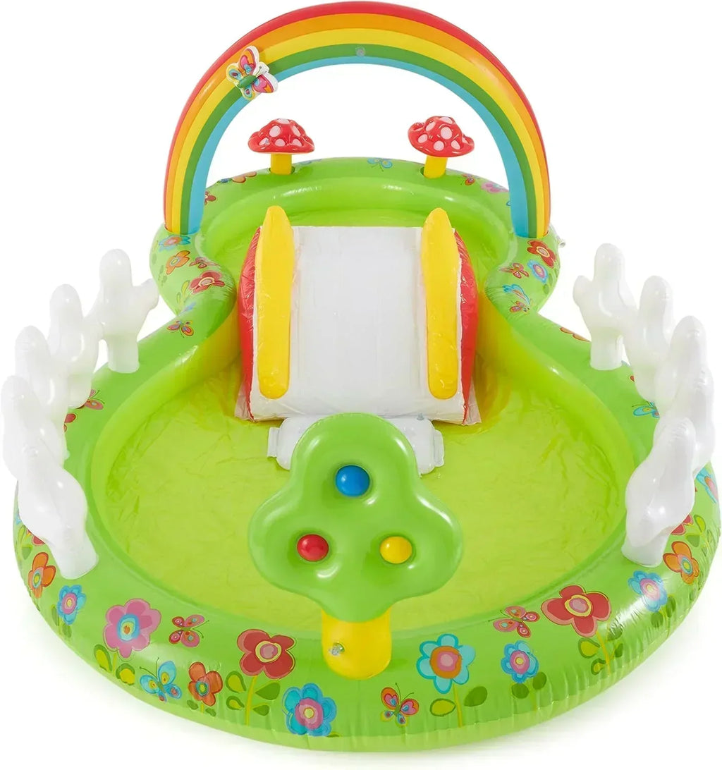 Intex 96 x 78 x 28 Inflatable Jungle Adventure Play Center Spray Kiddie Pool Water Slide