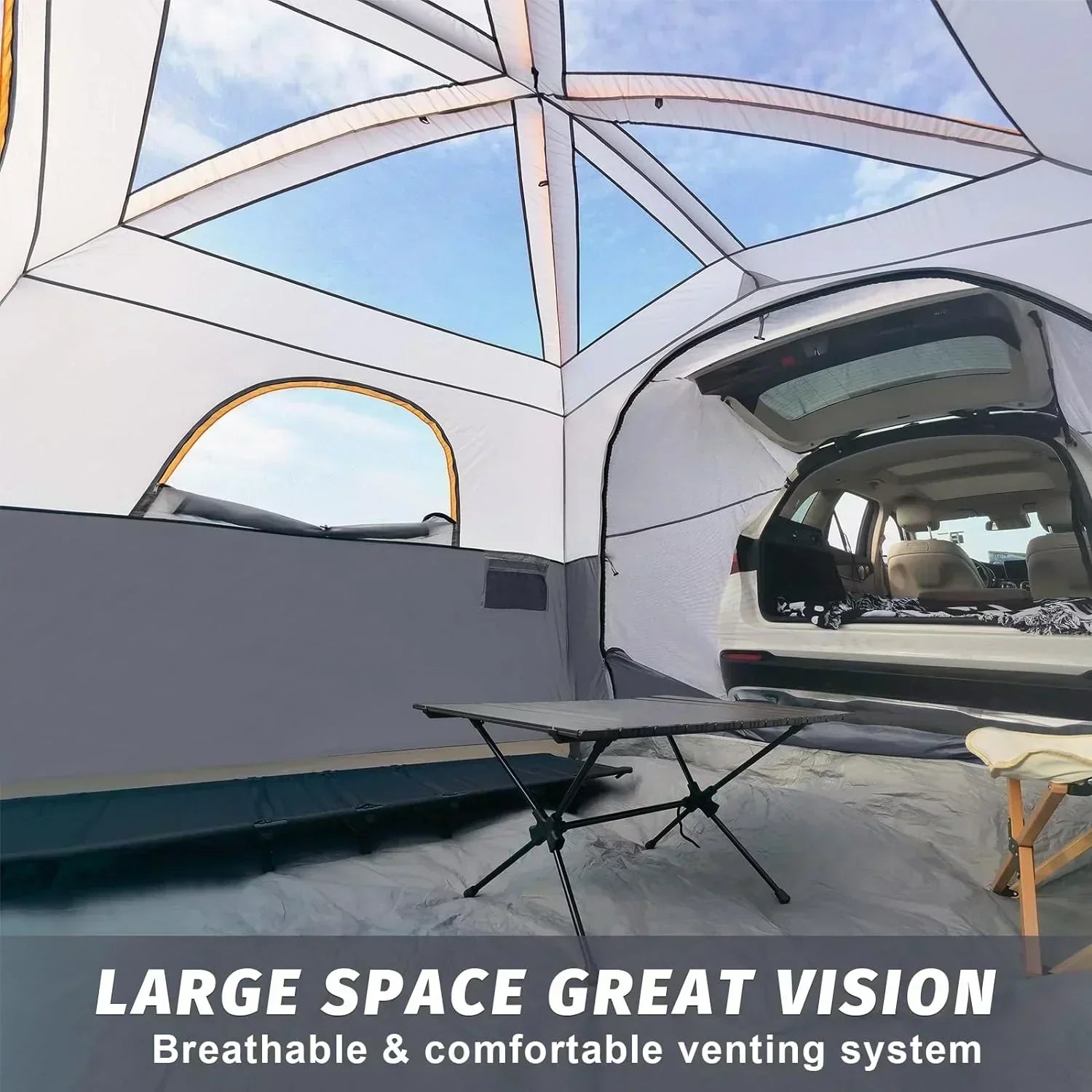 SUV Tent for Camping 6-Person SUV Tailgate Tent Easy Set Up with Rainfly 10'x9'x78in